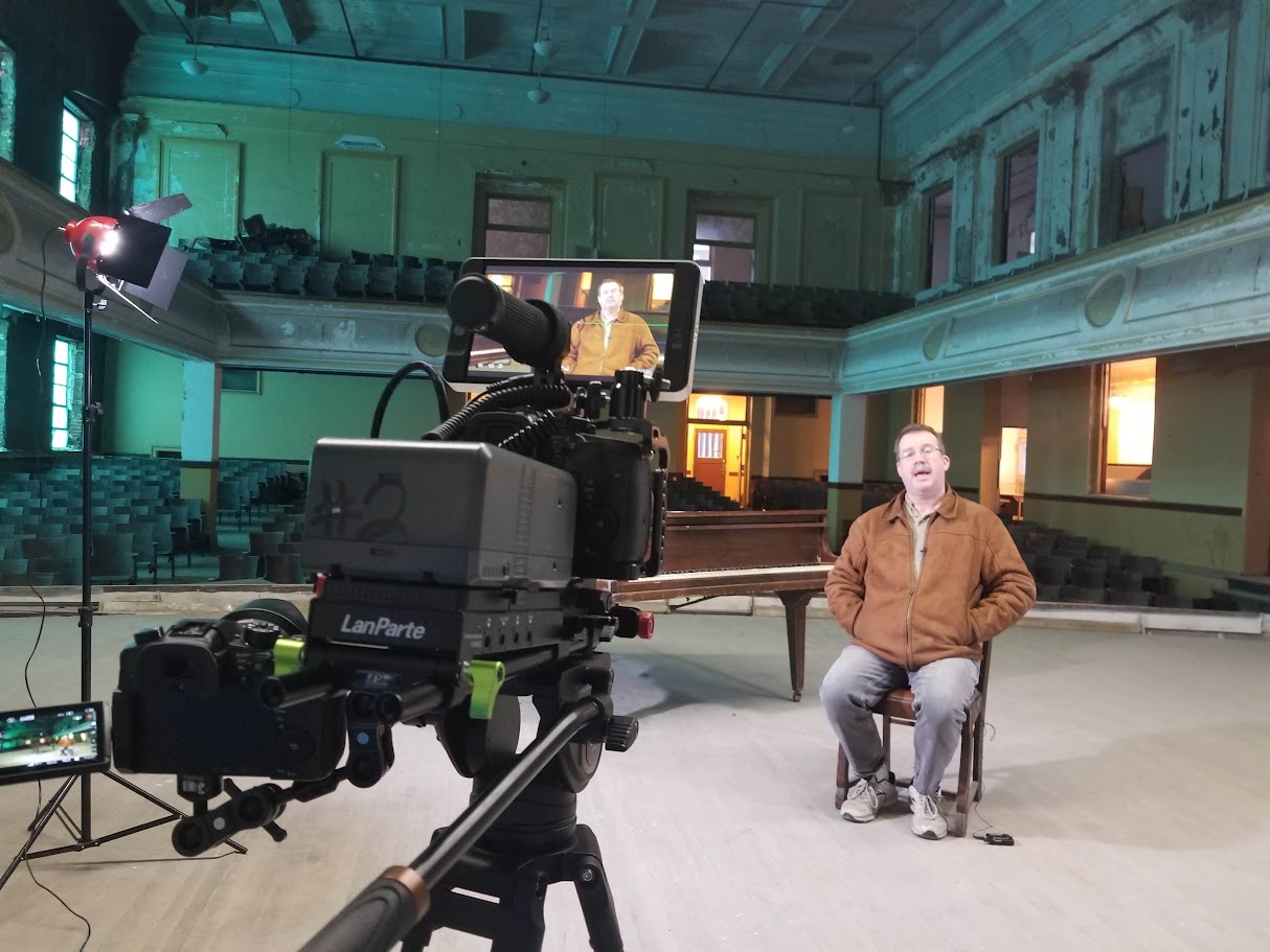 GoodLuckStef Productions video production team working with a local business client in Northern Virginia