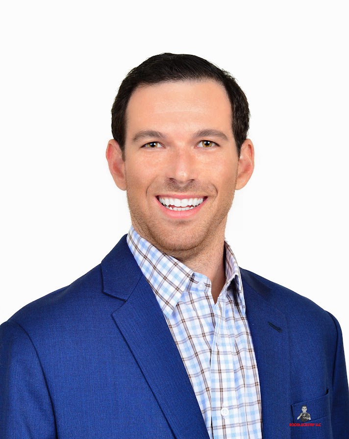 Professional Corporate Headshot Of A Male Executive In A Blue Blazer With Plaid Shirt, Photographed By Goodluckstef Productions